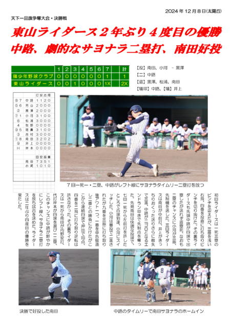 第26回全国中学生軟式野球大会(2024・第11期生)