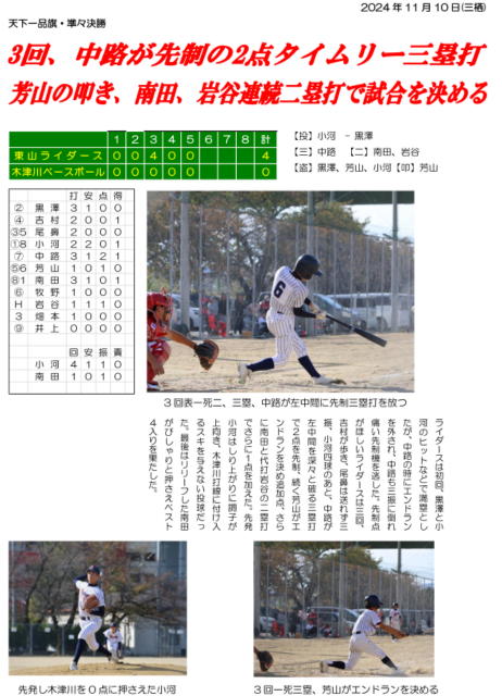 第26回全国中学生軟式野球大会(2024・第11期生)