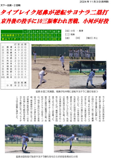 第26回全国中学生軟式野球大会(2024・第11期生)
