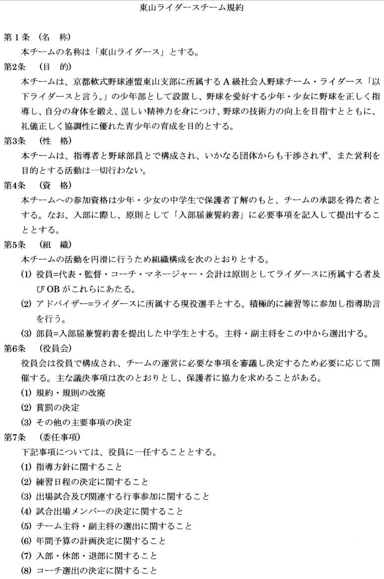 チーム規約
